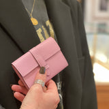 [French calf] <br>belt card case<br>color: mauve pink