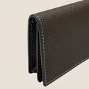 [French calf] <br>Through gachi card case<br>color: Dark brown