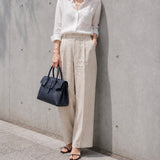 [Shrink leather x croco pattern leather]<br>Voyage M bag<br>color: navy
