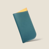 [フレンチカーフ] <br>メガネケース<br>color：ジーンブルー