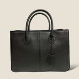[French calf] <br>gusset tote bag<br>color: black