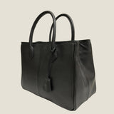 [French calf] <br>gusset tote bag<br>color: black