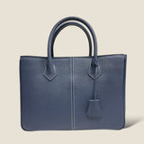 [French calf] <br>gusset tote bag<br>color: ink blue<br>[Made to order]