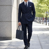 [French calf] <br>Royal M tote bag<br>Color: Navy x Turquoise stitch x Interior turquoise<br>[Scheduled to arrive in early August]