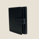 [French calf] <br>Hook -up wallet<br>color: Black x Gold Stitch