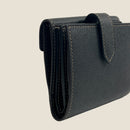 [French calf] <br>Hook -up wallet<br>color: Black x Gold Stitch