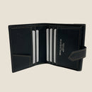 [French calf] <br>Hook -up wallet<br>color: Black x Gold Stitch