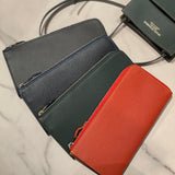 [French calf] <br>L zip long wallet<br>color: orange