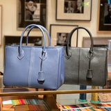 [French calf] <br>gusset tote bag<br>color: black