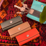 [French calf] <br>triple key case<br>color: orange