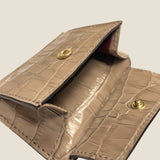 [Croc pattern leather] <br>mini snap wallet<br>color: taupe
