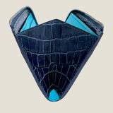 [Croc pattern] <br>L zip long wallet<br>color: navy