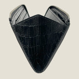 [Croc pattern] <br>L zip long wallet<br>color: black