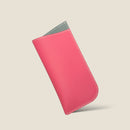 [French calf] <br>Glasses case<br>color: Pink Azare