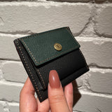[French calf] <br>mini snap wallet<br>color: dark green x black