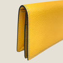 [French calf] <br>Through gachi card case<br>color: Yellow