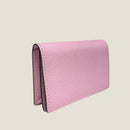 [French calf] <br>Through gachi card case<br>color: Mauve Pink