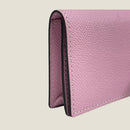 [French calf] <br>Through gachi card case<br>color: Mauve Pink