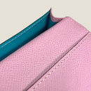 [French calf] <br>Through gachi card case<br>color: Mauve Pink