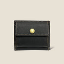 [French calf] <br>Mini -snap wallet<br>color: Black x Gold Stitch