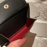 [French calf] <br>mini snap wallet<br>color: black x gold stitch