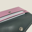 [French calf] <br>Flap card case<br>color: Mauve Pink