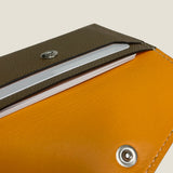 [French calf] <br>flap card case<br>color: taupe
