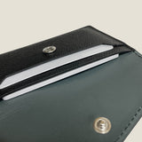 [French calf] <br>flap card case<br>color: black