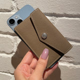 [French calf] <br>flap card case<br>color: taupe