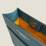 [French calf]<br>Box sacoche L<br>color: Jean blue