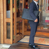 [French calf] <br>Royale L tote bag<br>color: navy<br>[Made to order]