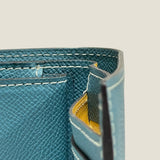 [French calf]<br>international wallet<br>color: Jean blue