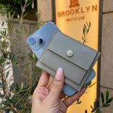 [French calf]<br>mini snap wallet<br>color: ice gray