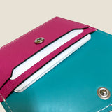 [French calf] <br>flap card case<br>color: magenta pink