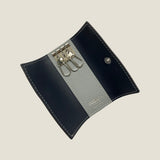 [French calf] <br>triple key case<br>color: ice gray