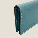 [French calf] <br>Through gachi card case<br>color: Gene Blue