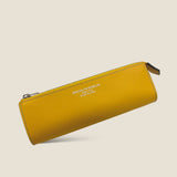 [フレンチカーフ]<br>ファスナーペンケース<br>color：イエロー<br>【９月下旬入荷予定】