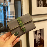 [Yamato] <br>Combi belt card case  <br>color: gray x tartan green