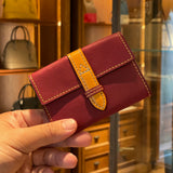 [Yamato] <br>Combi belt card case  <br>color: Bordeaux x yellow