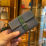 [Yamato] <br>Combi belt card case  <br>color: gray x tartan green
