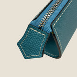 [フレンチカーフ]<br>ファスナーペンケース<br>color：ジーンブルー