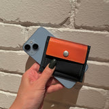 [Yamato] <br>Combi mini snap wallet<br>color: navy x orange<br>[Made to order]