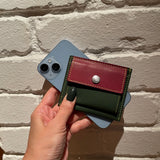 [Yamato] <br>Combi mini snap wallet<br>Color: Tartan green x Bordeaux<br>[Made to order]