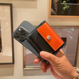 [Yamato] <br>Combi mini snap wallet<br>color: navy x orange<br>[Made to order]