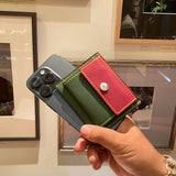 [Yamato] <br>Combi mini snap wallet<br>Color: Tartan green x Bordeaux<br>[Made to order]