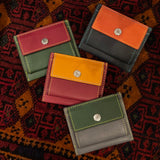 [Yamato] <br>Combi mini snap wallet<br>color: Bordeaux x yellow<br>[Made to order]