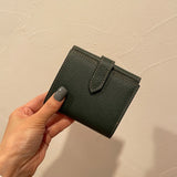[フレンチカーフ] <br>ホックアップウォレット<br>color：ダークグリーン