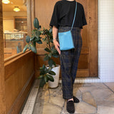 [French calf]<br>Box sacoche L<br>color: Jean blue