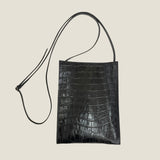 [Croc pattern]<br>Box sacoche L<br>color: black