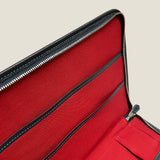 [French calf] <br>round clutch bag<br>color: navy<br>[Made to order]